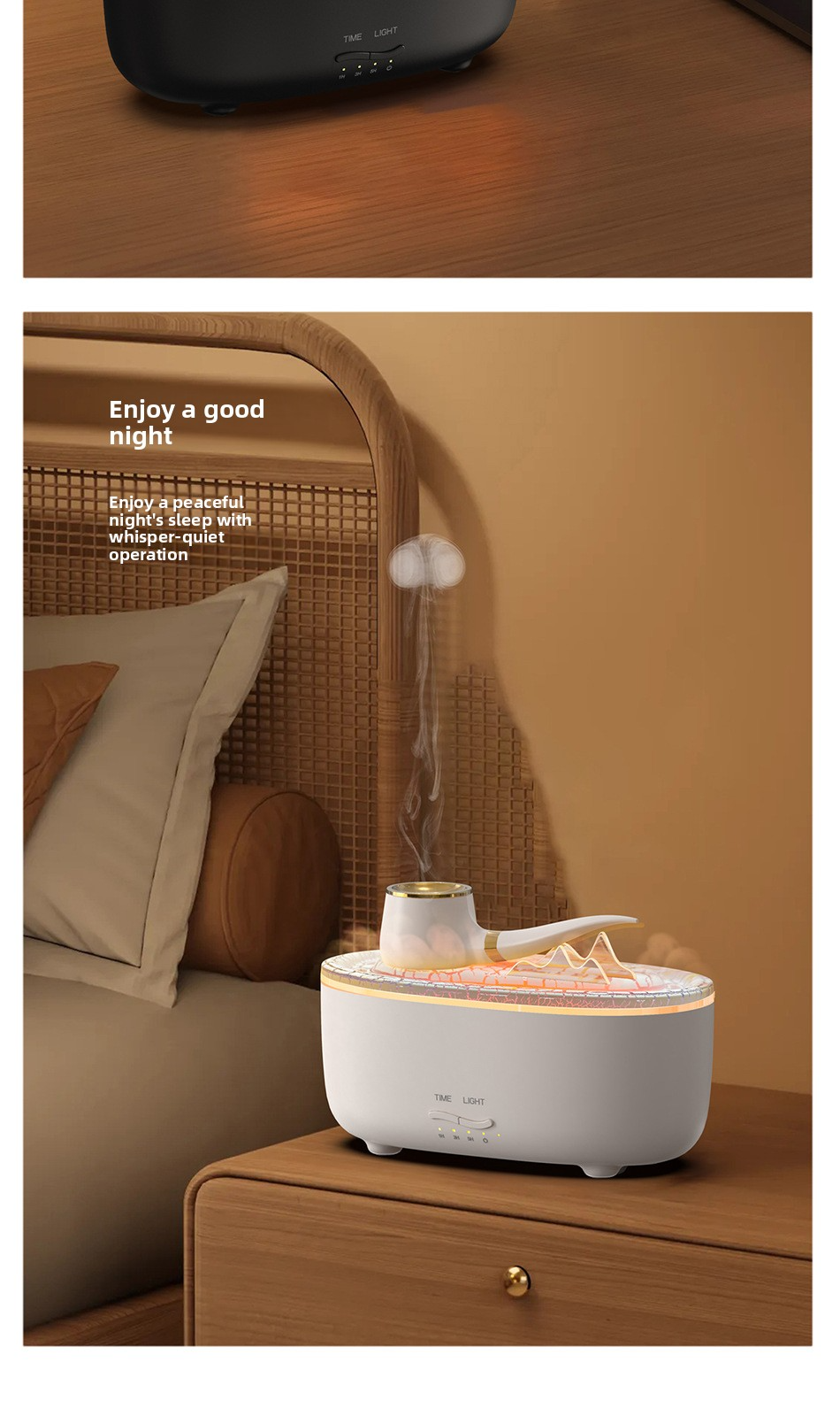 creative pipe humidifier aromatherapy machine small smart timing humidifier with auto water refill reminder for home bedroom & office