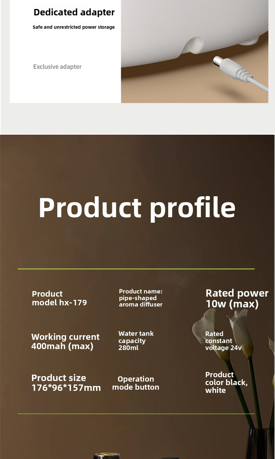 creative pipe humidifier aromatherapy machine small smart timing humidifier with auto water refill reminder for home bedroom & office