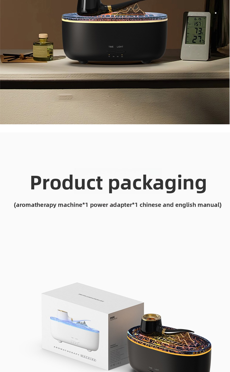 Creative Pipe Humidifier Aromatherapy Machine - Small Smart Timing Humidifier with Auto Water Refill Reminder for Home Bedroom & Office creative pipe humidifier aromatherapy machine small smart timing humidifier with auto water refill reminder for home bedroom & office