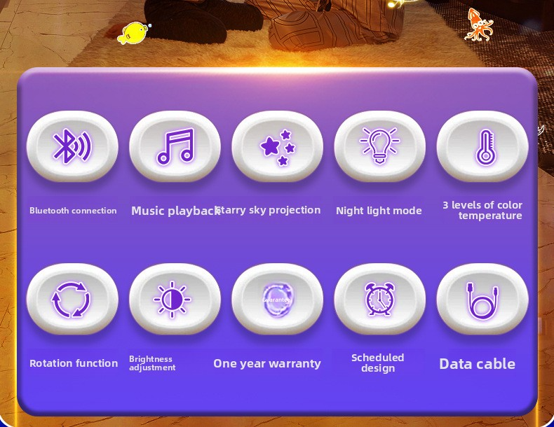 creative starry sky light, ambient light gift music box, children