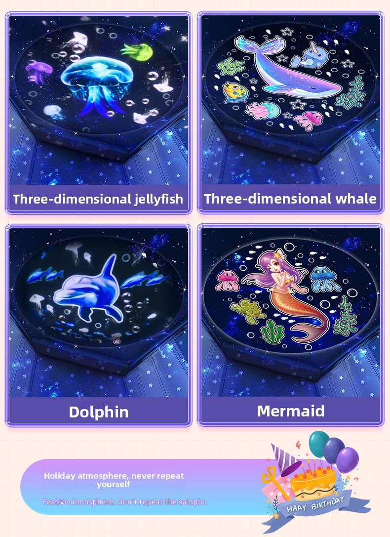 creative starry sky light, ambient light gift music box, children