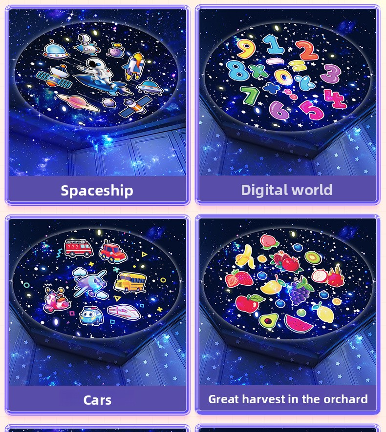 creative starry sky light, ambient light gift music box, children