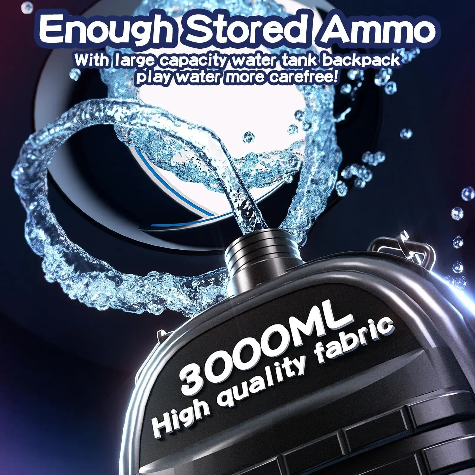 automatic gatling water gun toy rotating double barrel with lighting water bag continuous shooting fire outdoor toys for kids