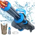 automatic gatling water gun toy rotating double barrel with lighting water bag continuous shooting fire outdoor toys for kids
